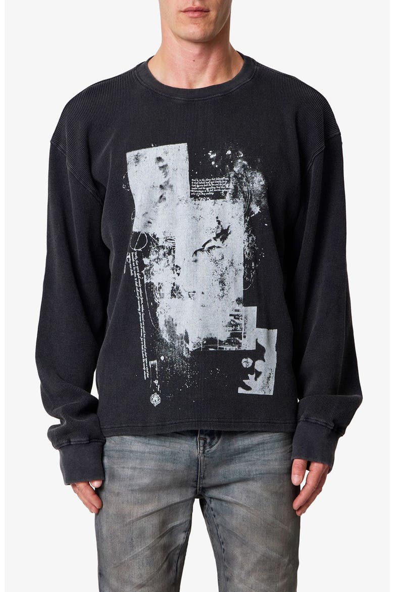 Corruption Graphic Long Sleeve Thermal T-Shirt, Main, color, BLACK