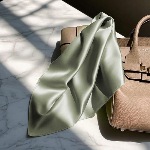 Silksilky Pure Silk Solid Color Square Scarf In Brown