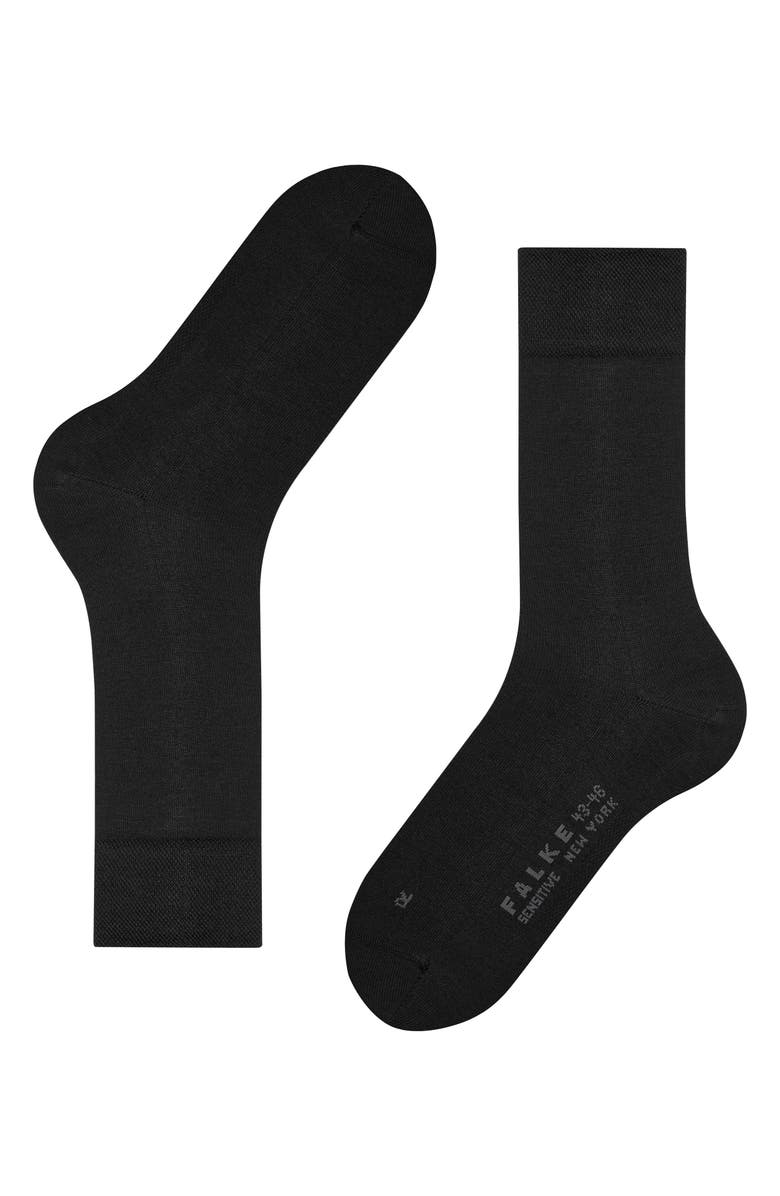 Falke Sensitive New York Crew Socks, Alternate, color, Black