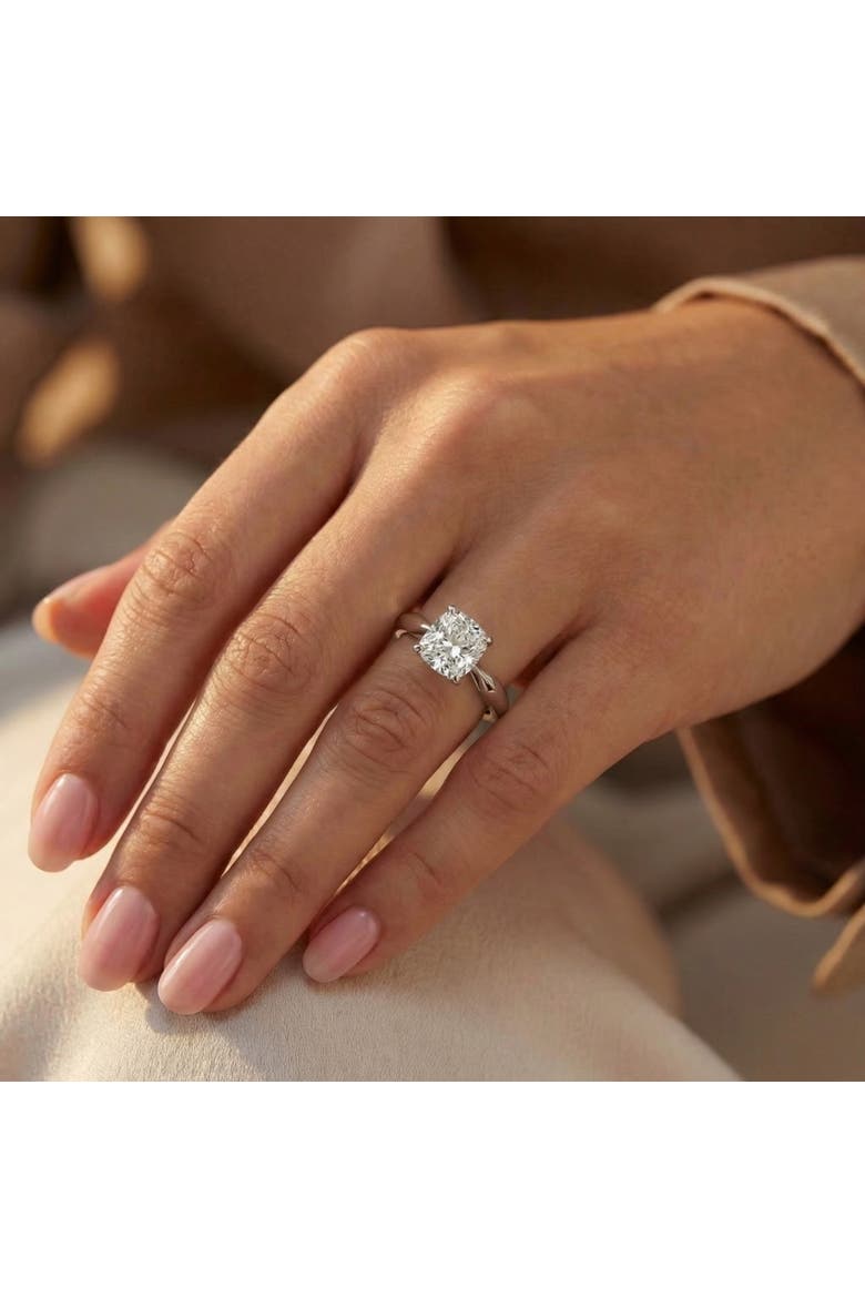 Certified 2Ct Cushion Solitaire Diamond Engagement Ring 14k Gold Lab Grown, Alternate, color, 14k White Gold