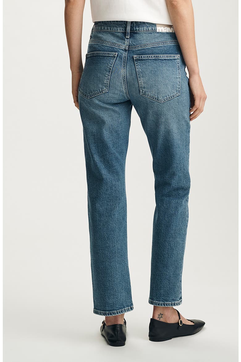 New York High Waist Ankle Straight Leg Jeans, Alternate, color, MID BRUSHED CLASSIC