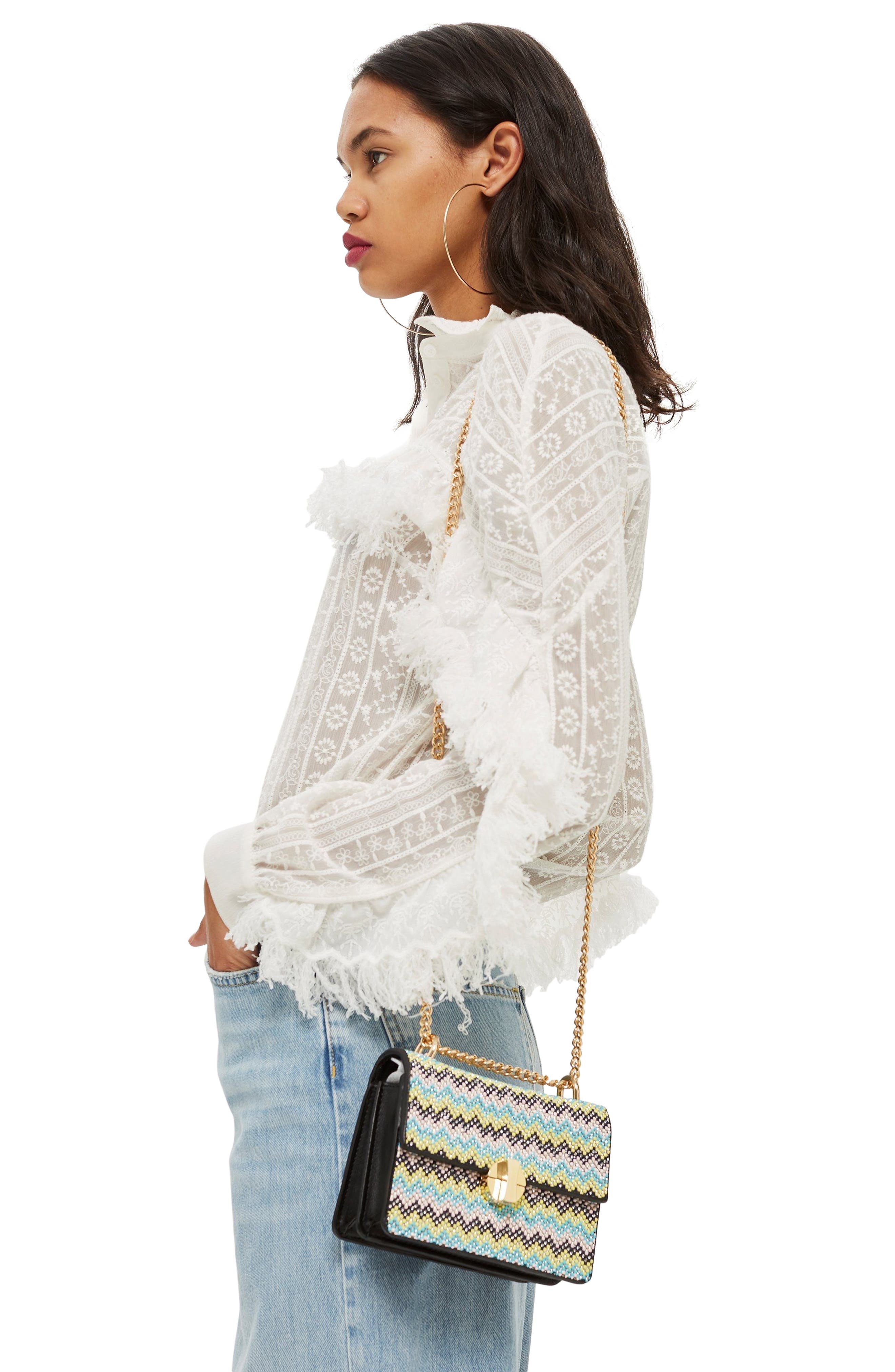 Topshop Gem Crossbody Bag, Alternate, color, 