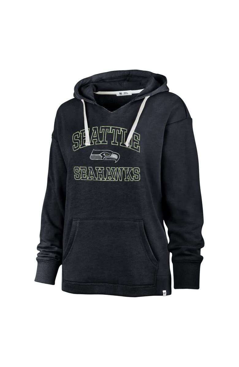 '47 Women's '47 Navy Seattle Seahawks Clarity Naomi Hoodie, Alternate, color, Charcoal