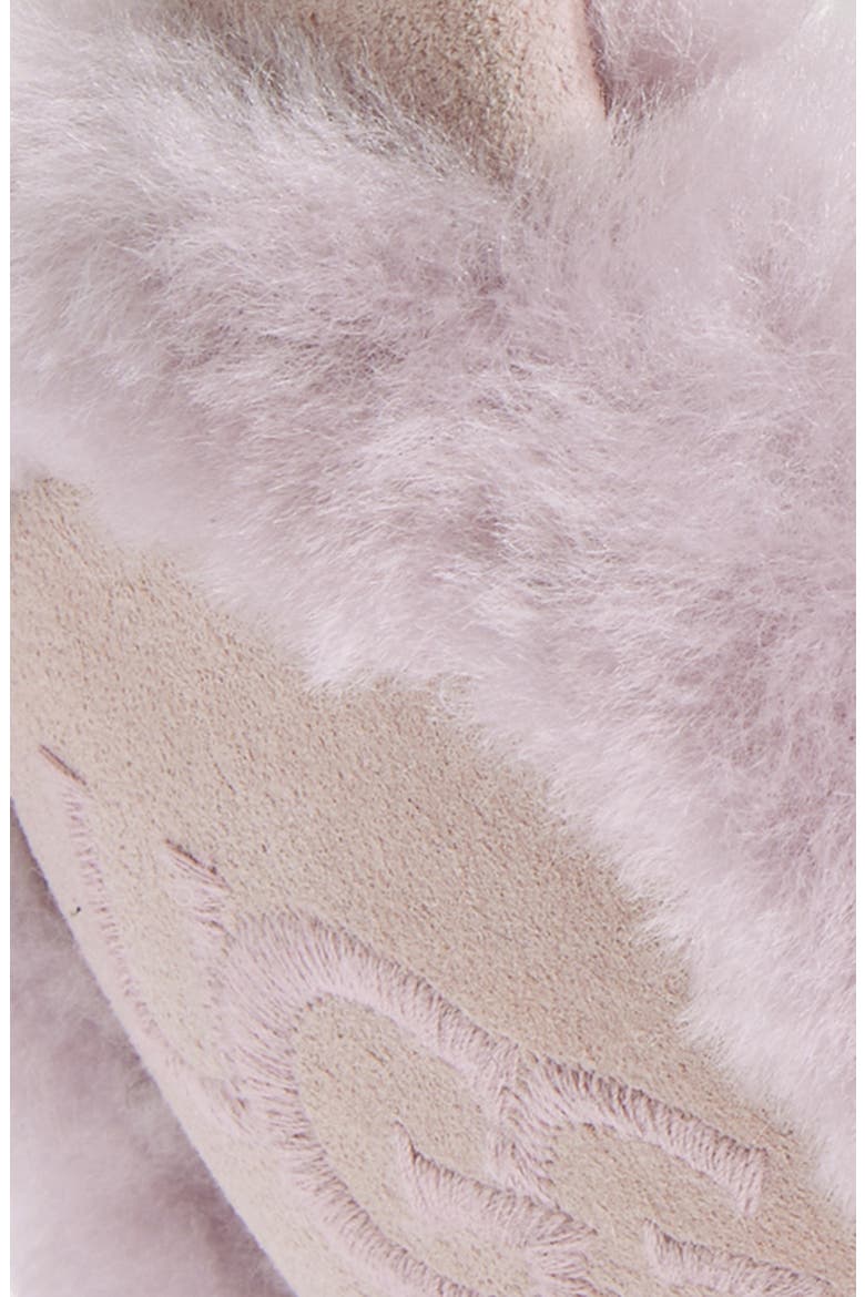 Logo Embroidered Genuine Shearling Earmuffs, Alternate, color, ASHEN ROSE
