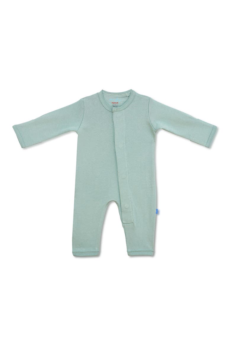 Simply Sprout Solid Organic Cotton Magnetic Closure Romper, Main, color, SPROUT SOLID