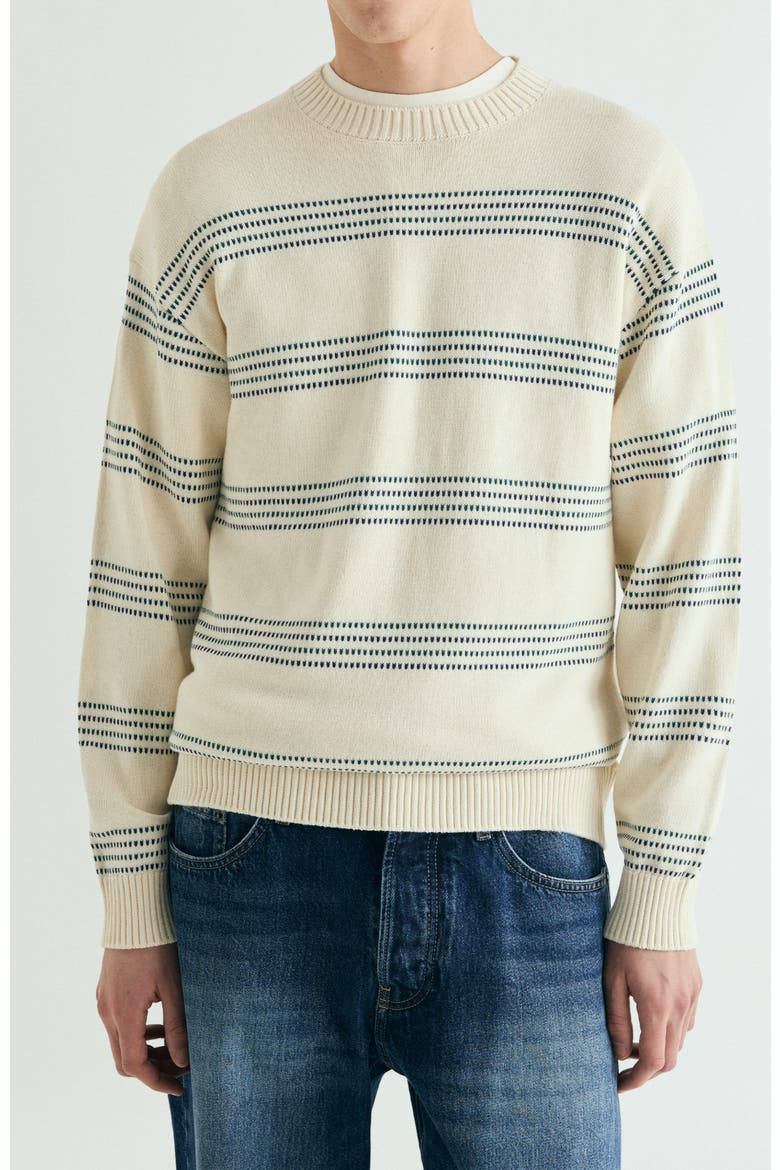 Retro Striped Sweater, Main, color, Offwhite