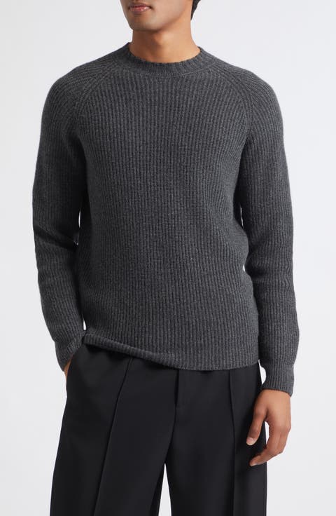Oxnard Cashmere & Extrafine Merino Wool Rib Sweater