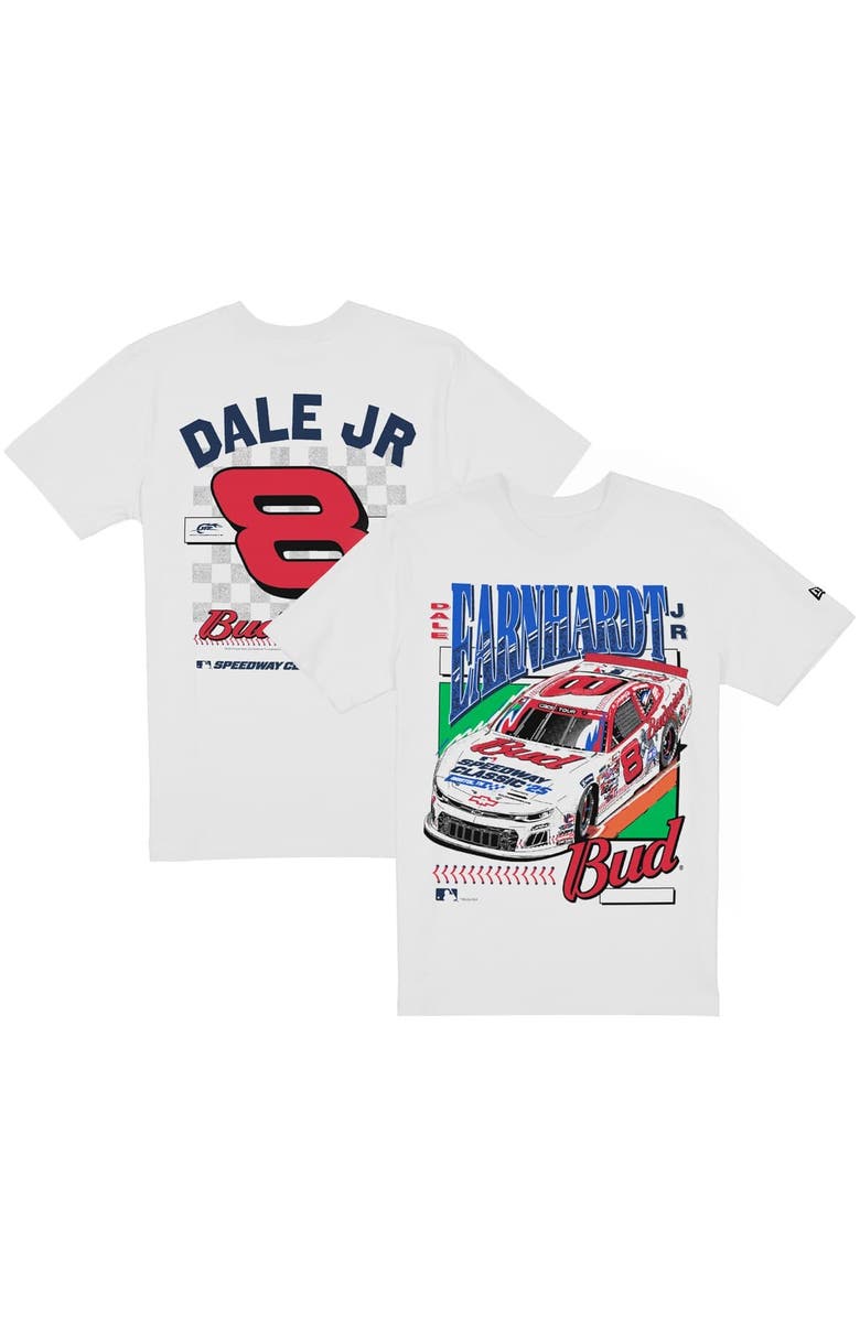 New Era Men's New Era White Dale Earnhardt Jr. Budweiser x MLB 2025 Speedway Classic Car T-Shirt, Alternate, color, White