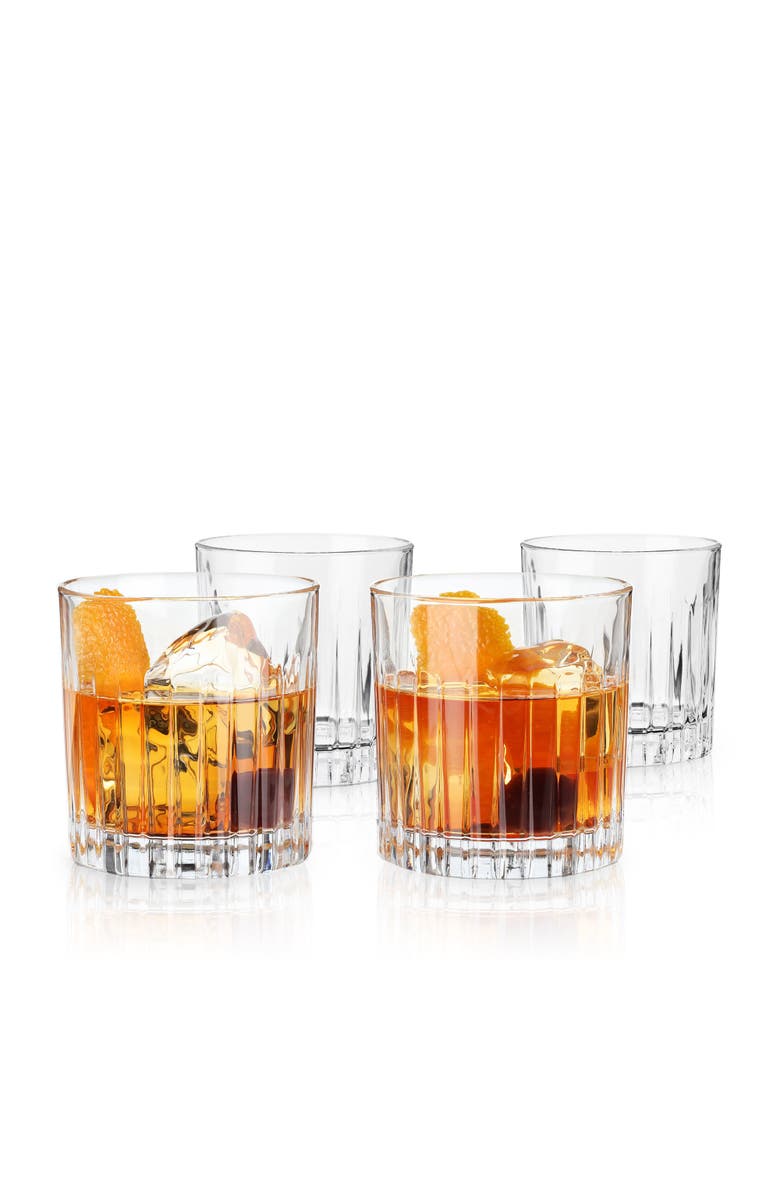 Viski Reserve Milo Crystal Rocks Glasses Set of 4, Alternate, color, Clear