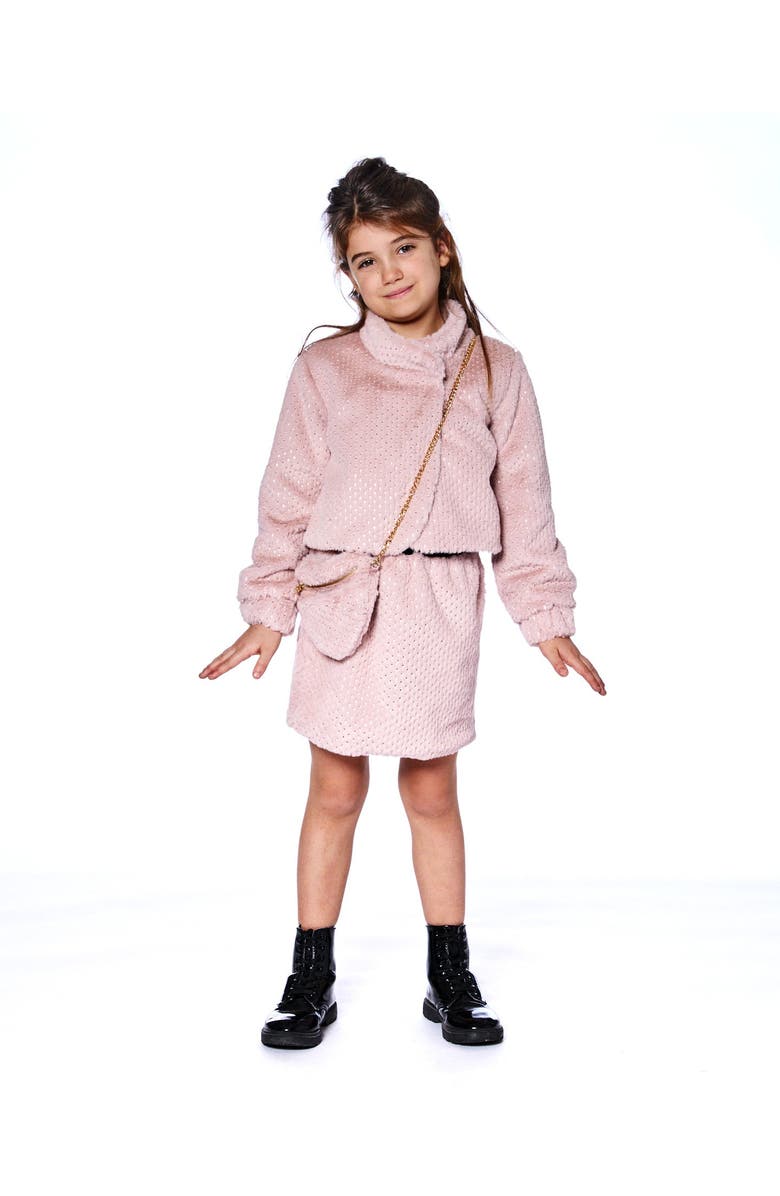 Deux par Deux Fake Fur Short Jacket, Main, color, Dusty Pink