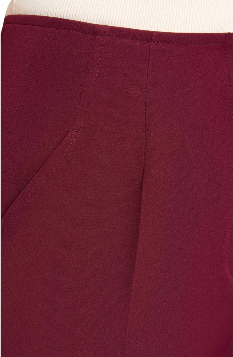 Santorelli DELLA Staight Leg Pants with Slanted Pockets in Soft Stretch Crepe, Alternate, color, Cherry Cola
