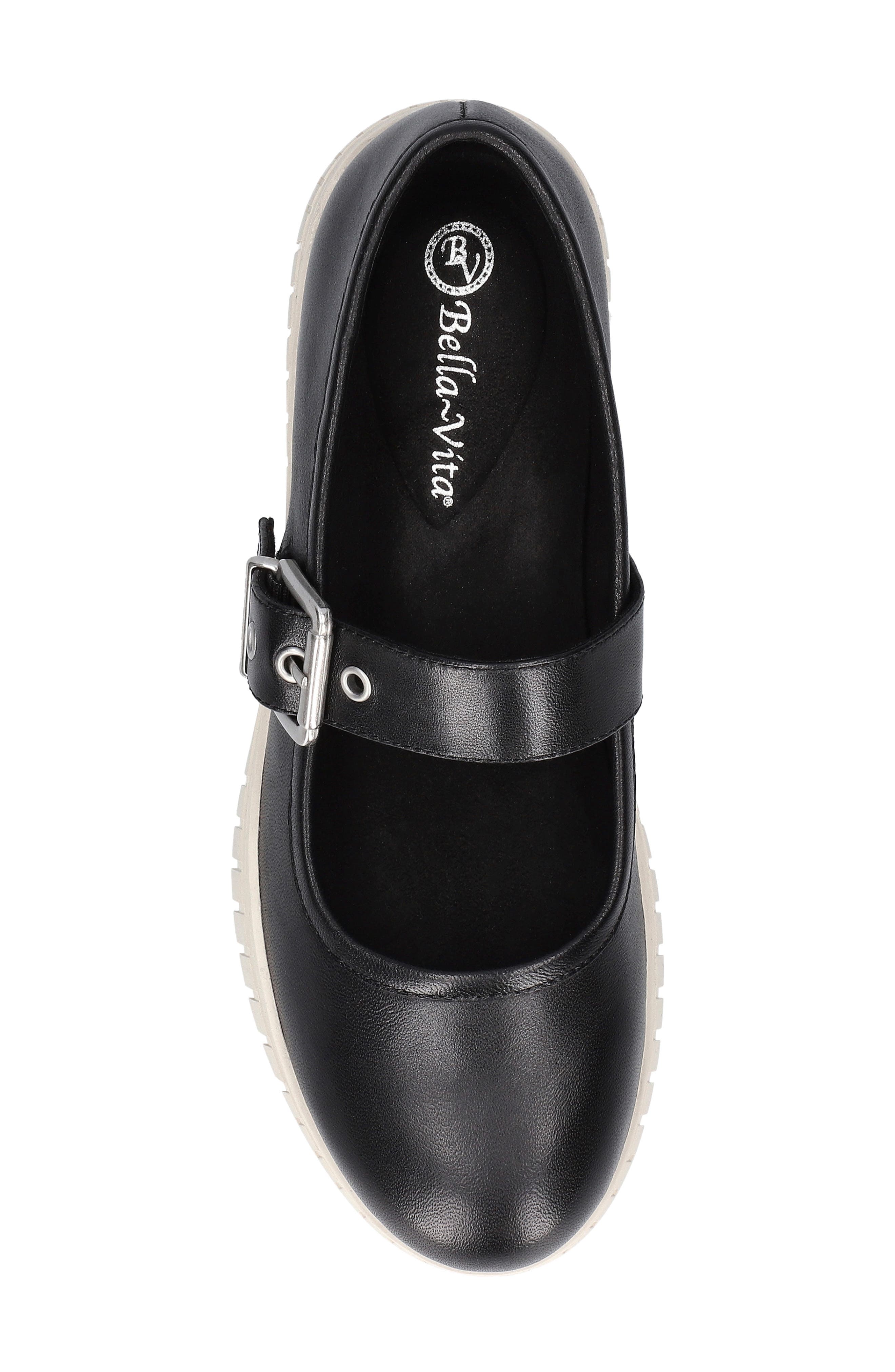 Bella Vita Astro Mary Jane Flat, Alternate, color, Black Leather