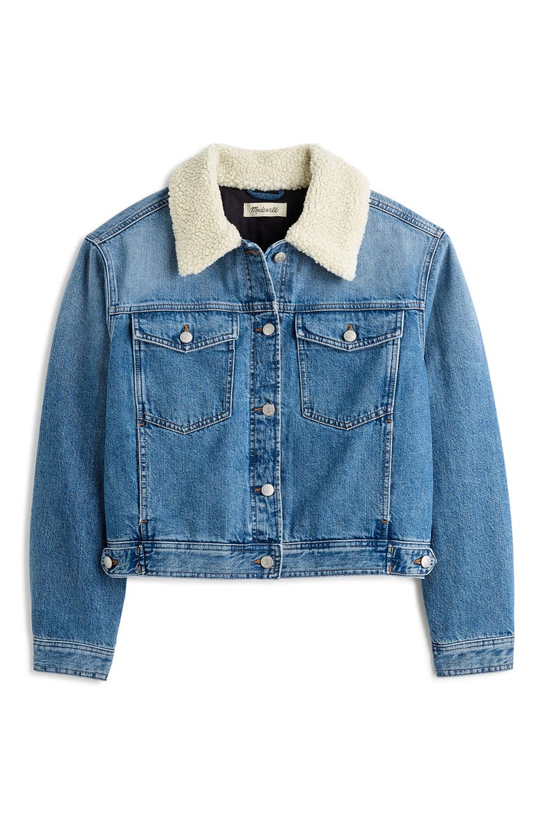 Fleece Collar Jean Jacket, Alternate, color, LANESBORO WASH