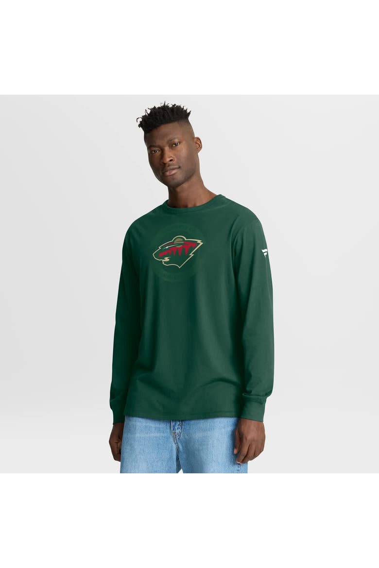 Men's Fanatics Green Minnesota Wild Authentic Pro Property Of Practice Long Sleeve T-Shirt, Main, color, Green