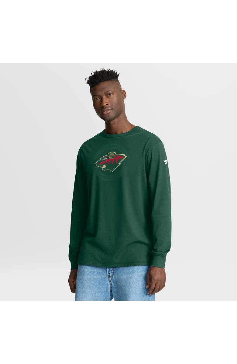 FANATICS Men
s Fanatics Green Minnesota Wild Authentic Pro Property Of Practice Long Sleeve T-Shirt, Main, color, Green