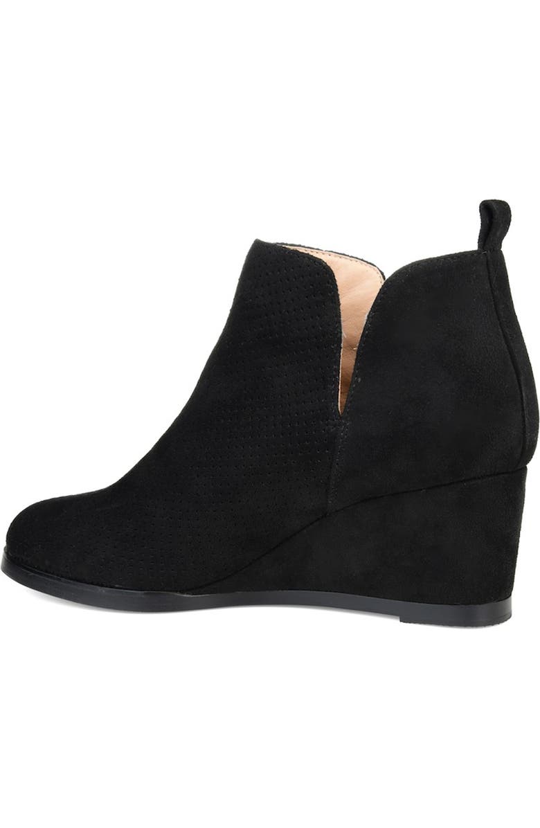 Journee Collection Mylee Perforated Wedge Bootie, Alternate, color, Black