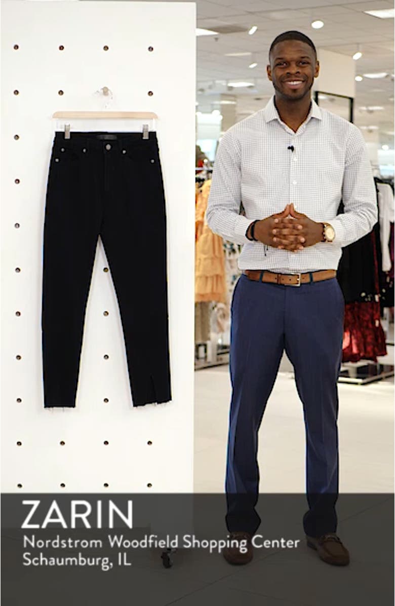 High Waist Split Hem Skinny Jeans, sales video thumbnail