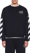 L/AB OFF-WHITE Diagonal Stripe Logo Cotton French Terry Graphic Sweatshirt