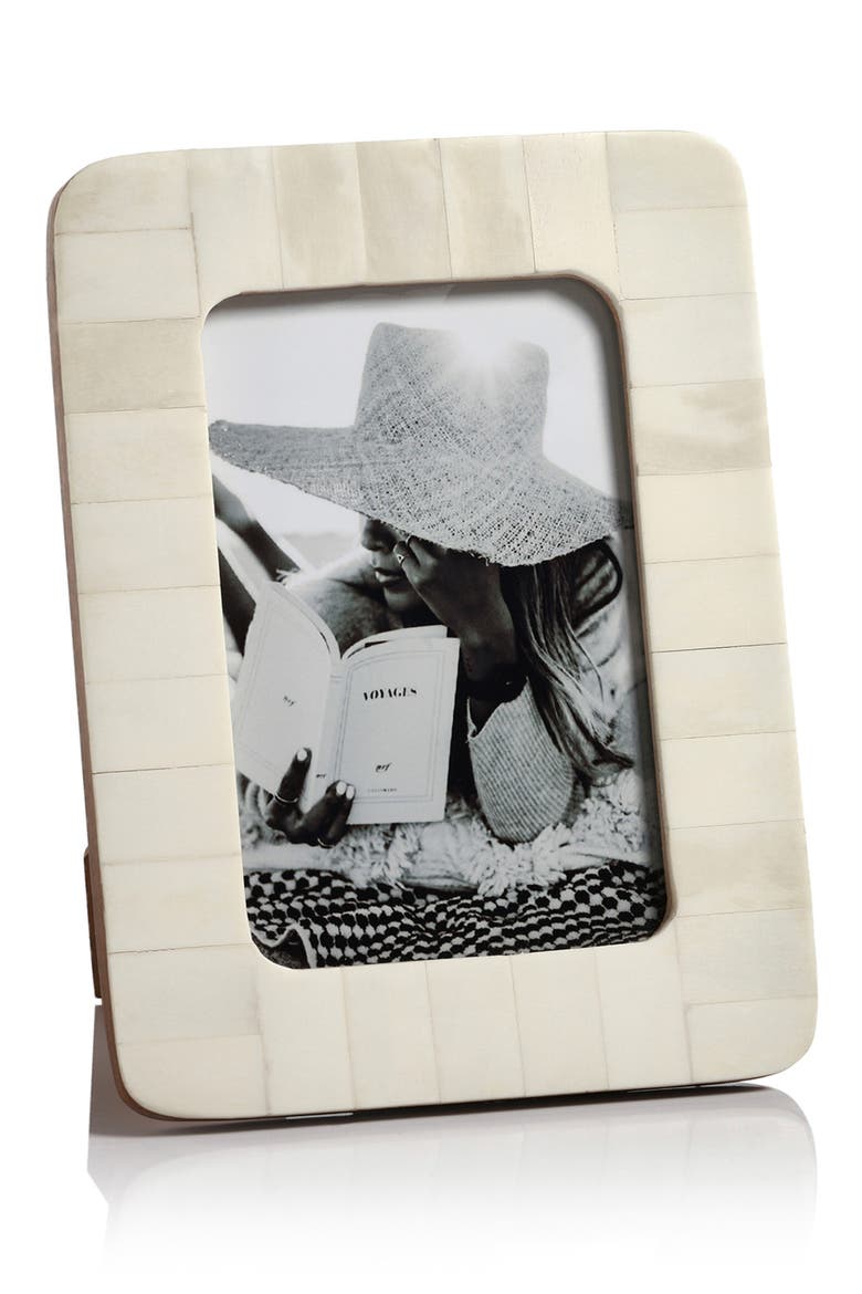 Bone Inlay Photo Frame, Main, color, WHITE