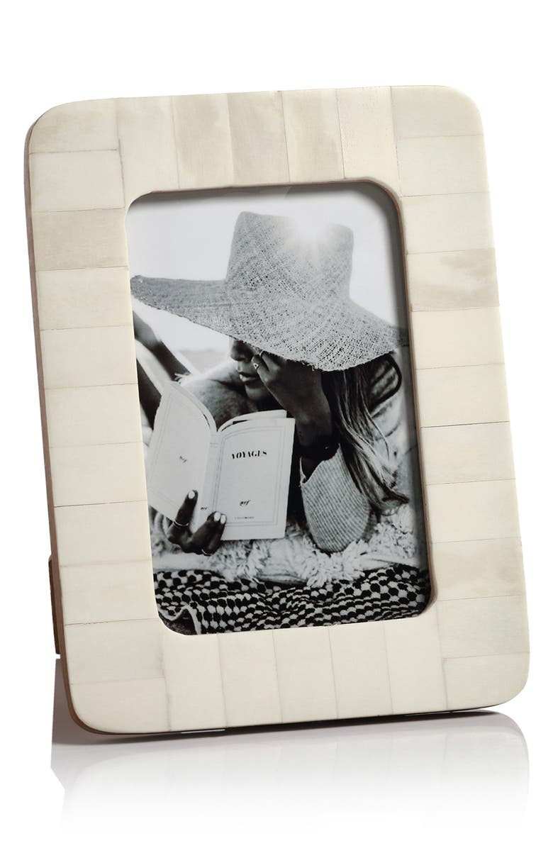 Zodax Bone Inlay Photo Frame, Main, color, White