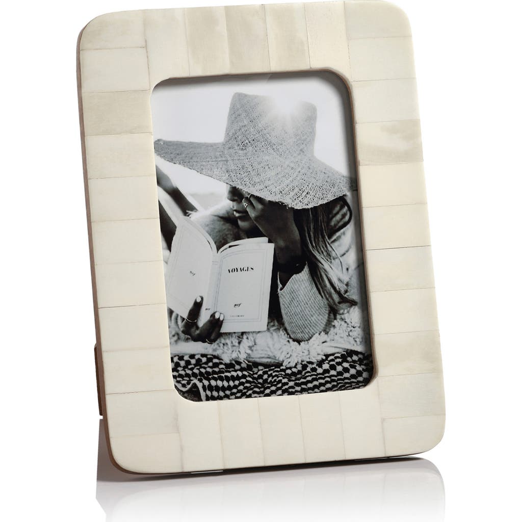 Zodax Bone Inlay Photo Frame In White