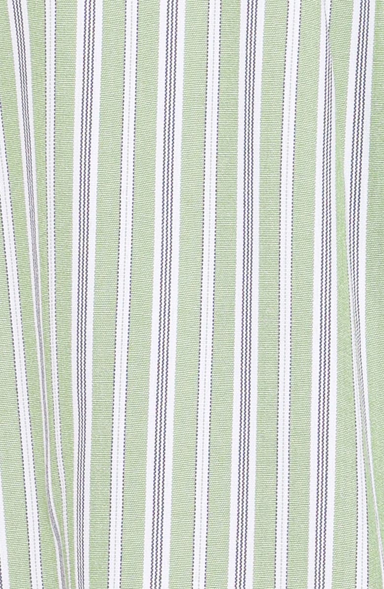 Petal & Pup Luisa Ruffle Trim Stripe Shirt, Alternate, color, Green/ White