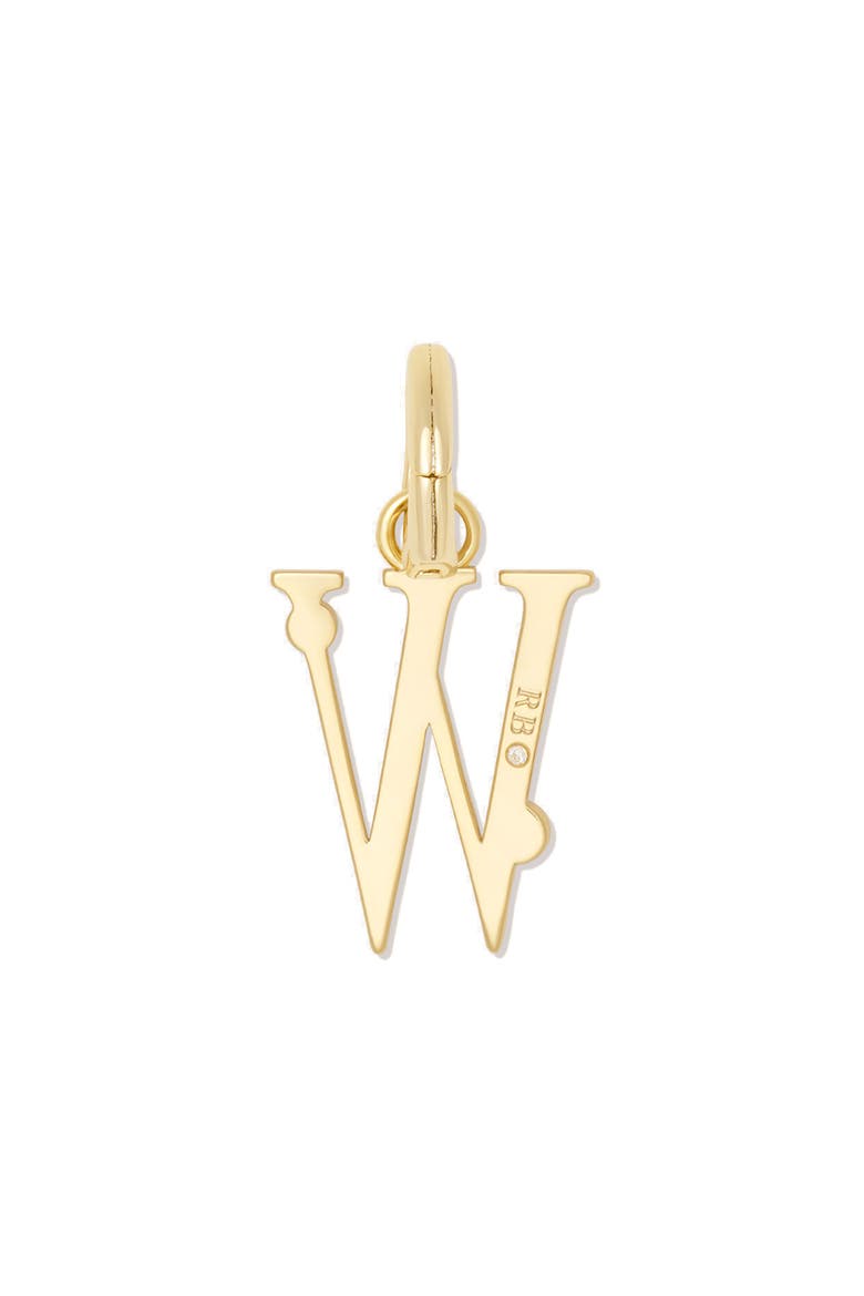 Initial W Charm, Alternate, color, CLEAR/ GOLD