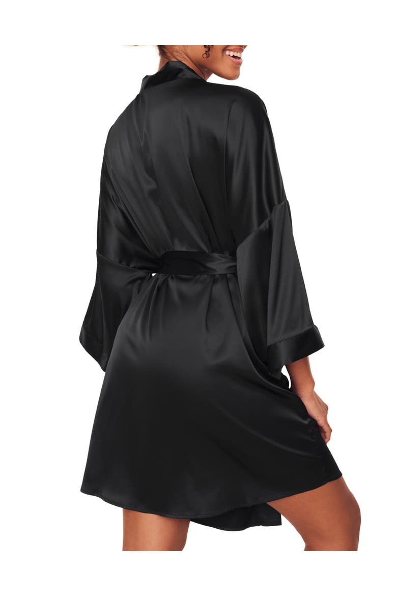 Roxey Kimono Robe, Alternate, color, Black