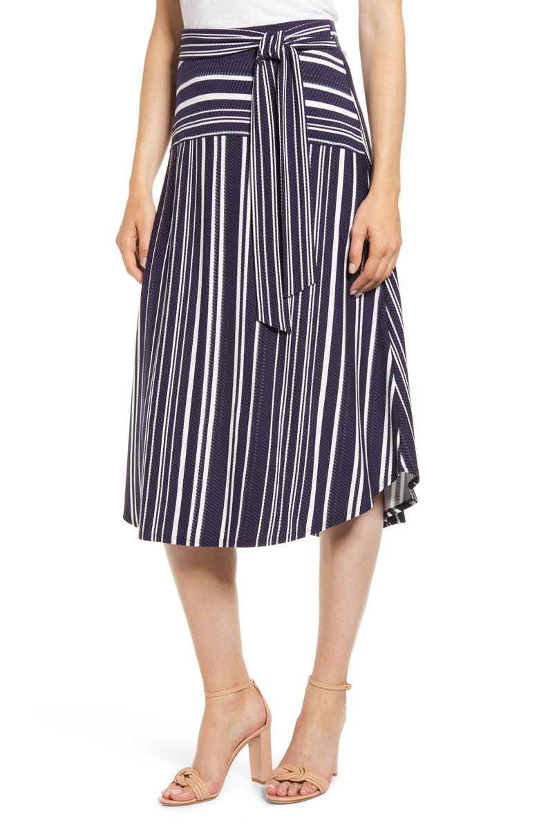 Tommy Bahama Anoche Stripe Tie Waist Skirt, Main, color, 