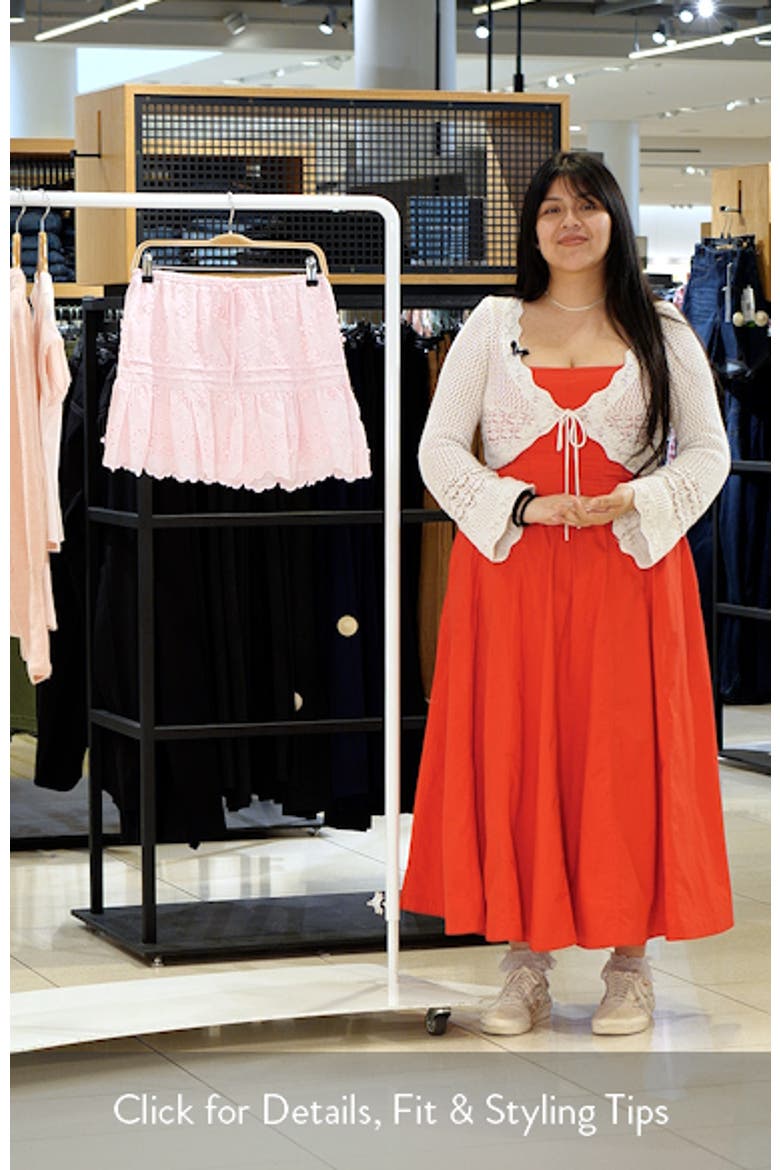 Tiered Embroidered Cotton Eyelet Miniskirt video