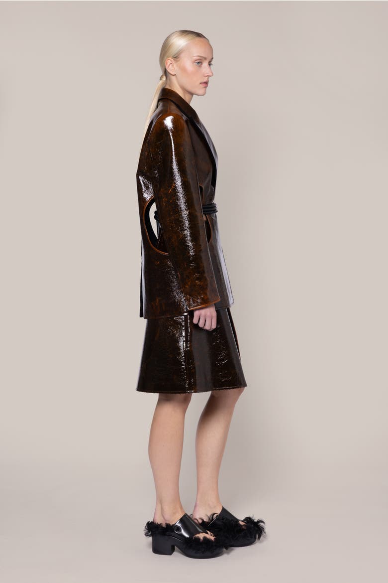 Aamina Faux Leather Jacket, Alternate, color, 302gingerbread