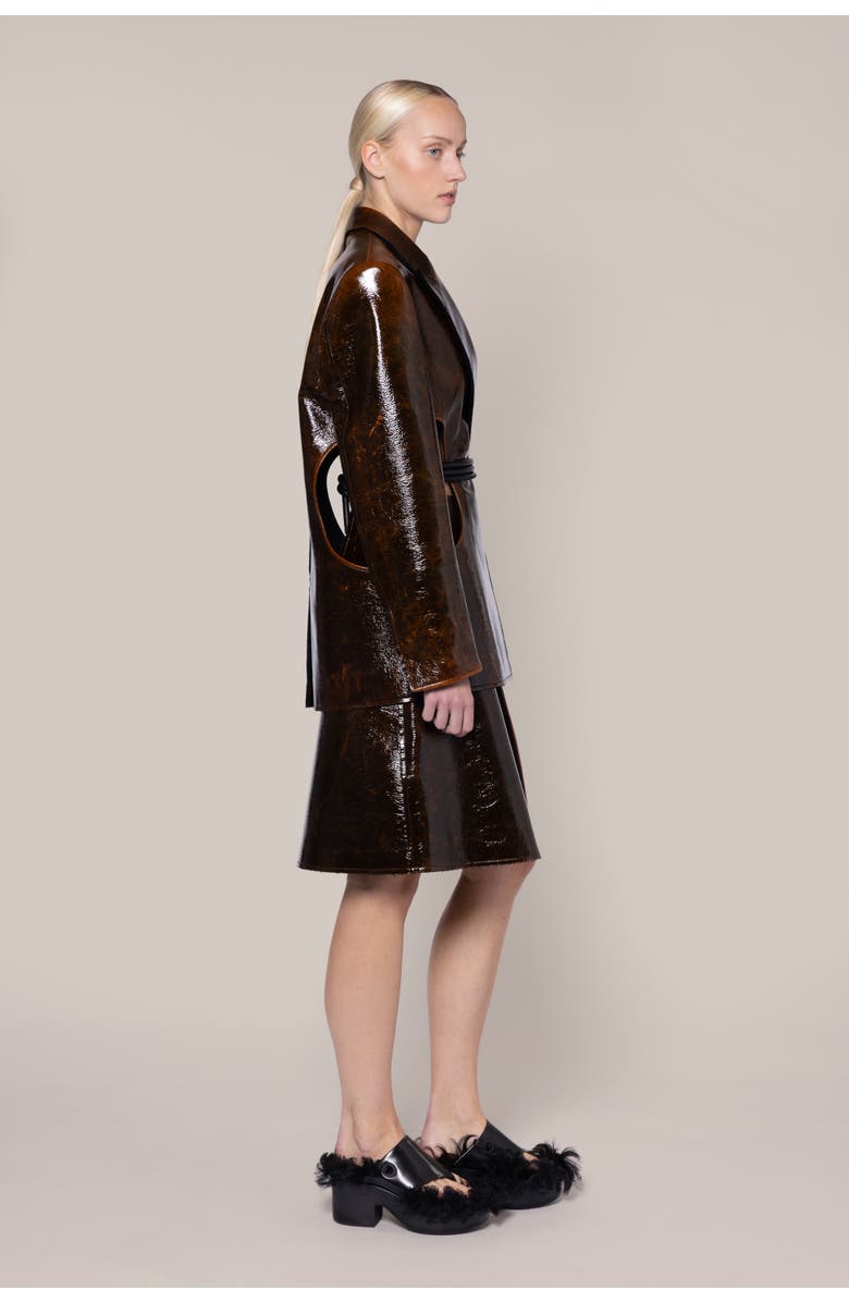 Roksanda Aamina Faux Leather Jacket, Alternate, color, 302Gingerbread