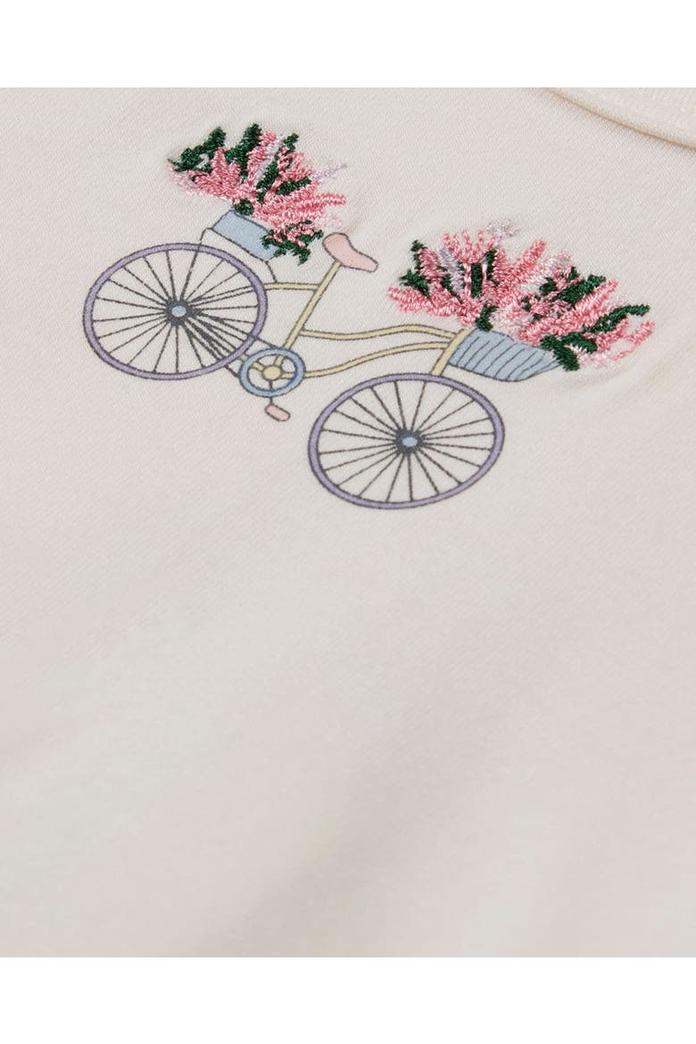 Baby Bicycle Basket of Blooms Embroidered Footie, Alternate, color, Gardenia-Pink