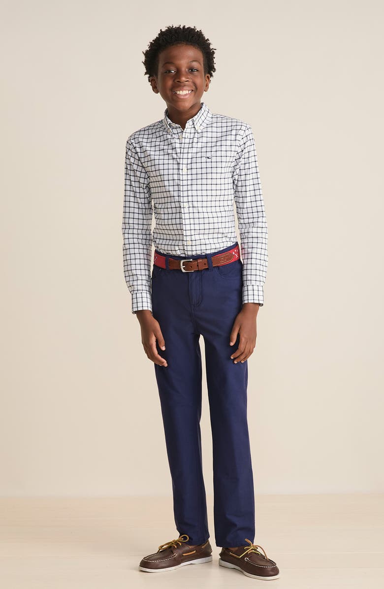 vineyard vines Kids' Cotton Blend Canvas Pants, Alternate, color, 