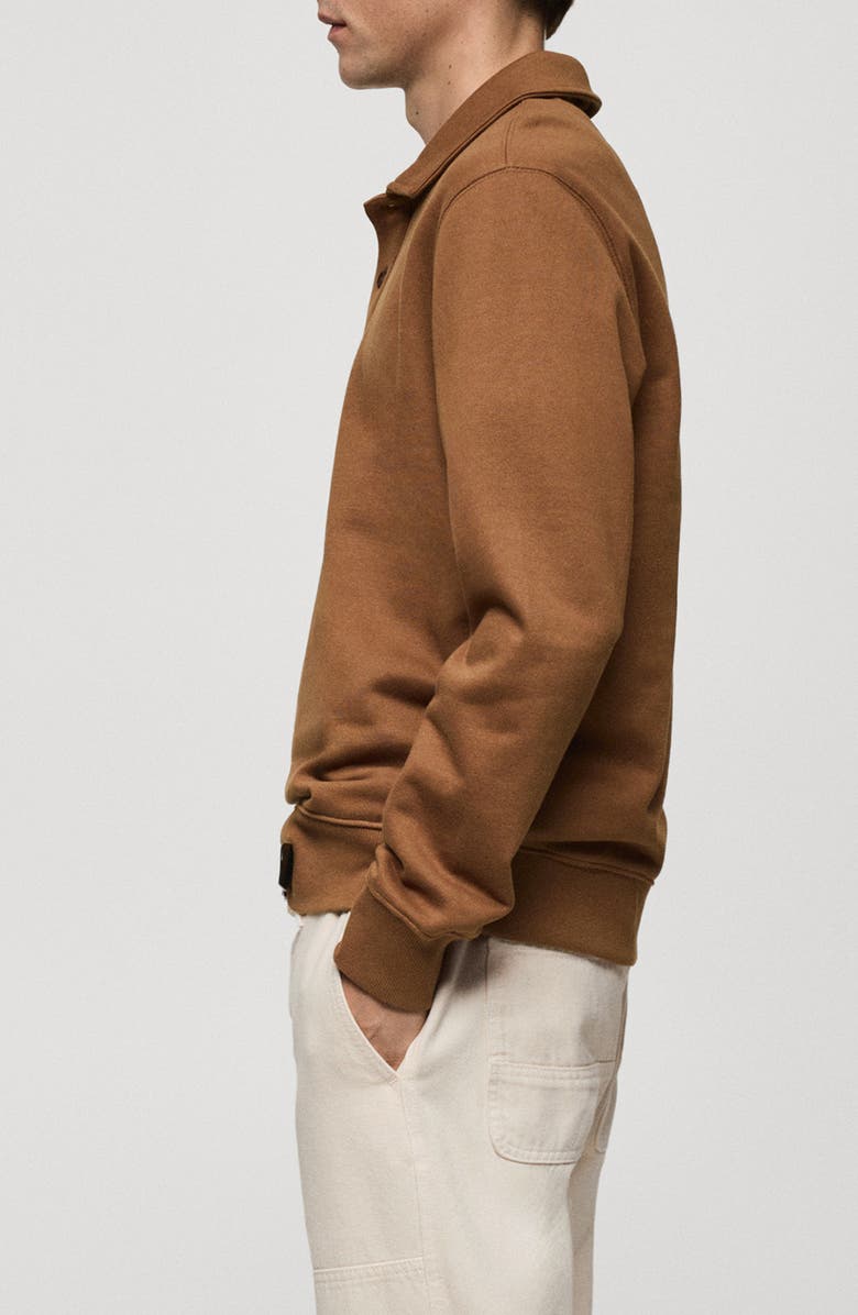 MANGO Cotton Blend Polo Sweatshirt, Alternate, color,
