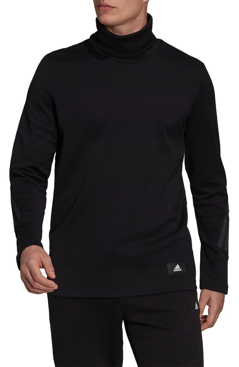 adidas Men's Future Icons Winterized Mock Neck Long Sleeve T-Shirt, Main, color,
