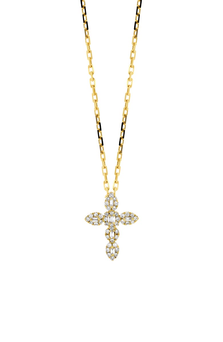 Bony Levy Maya Diamond Cluster Cross Pendant Necklace, Main, color, 