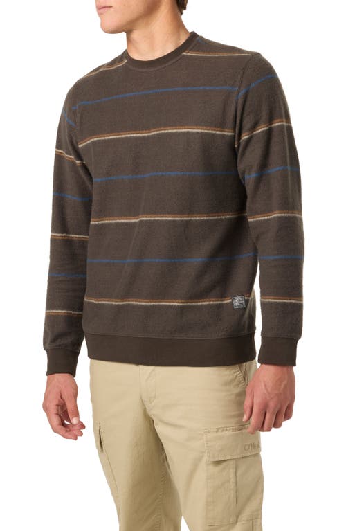 O'neill Nash Stripe Crewneck Sweatshirt In Brown