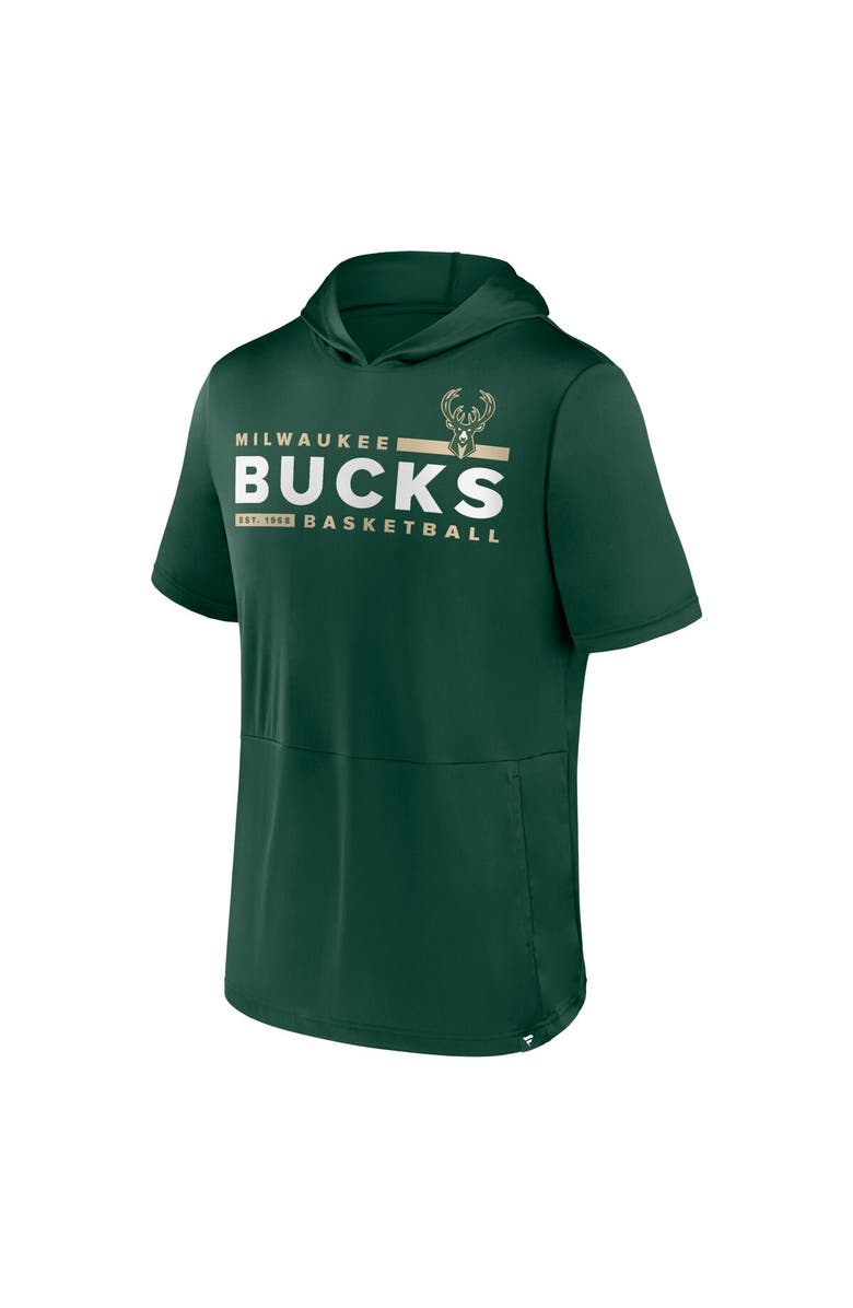 FANATICS Men's Fanatics Branded Hunter Green Milwaukee Bucks Possession Hoodie T-Shirt, Alternate, color, Hunter Green