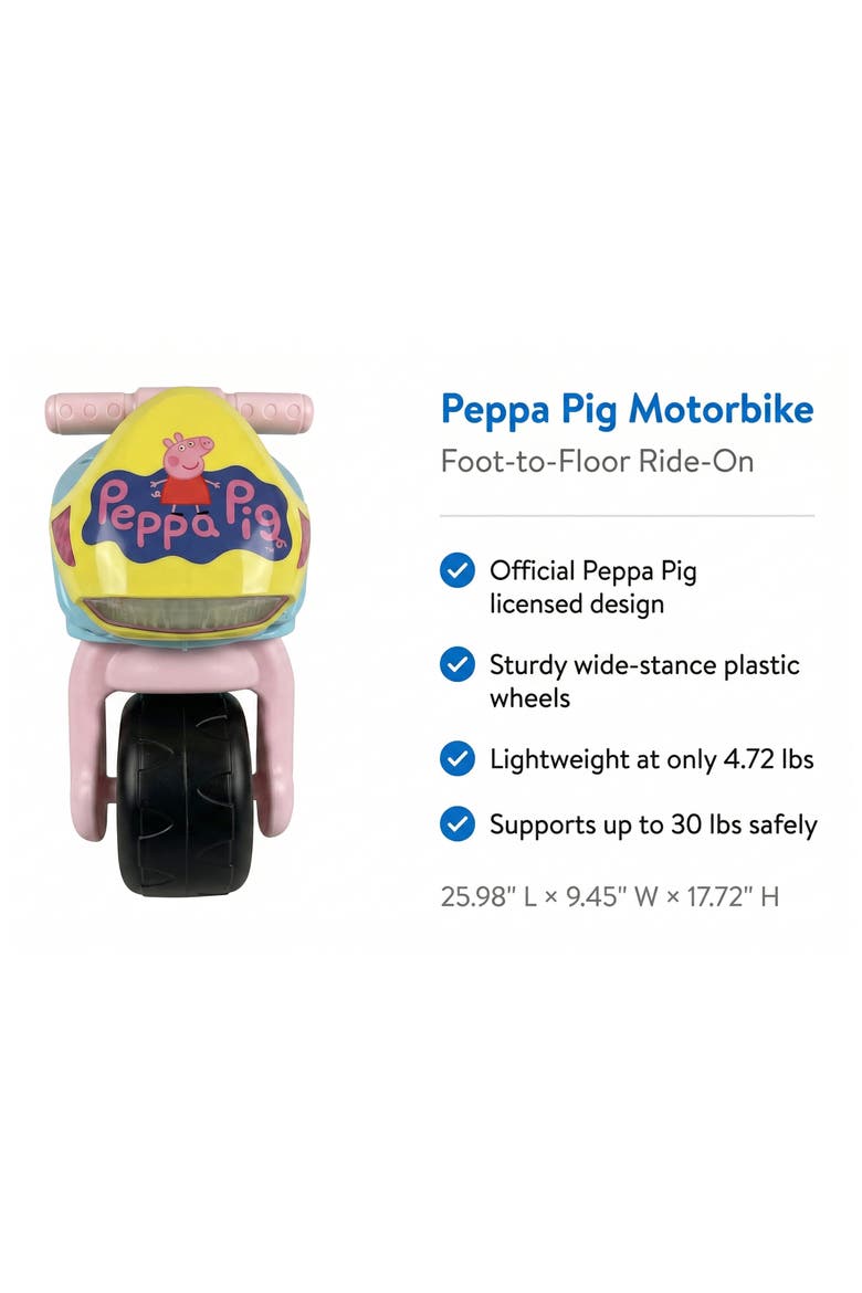 Peppa Pig Foot-to-Floor Bike, Alternate, color, PINK