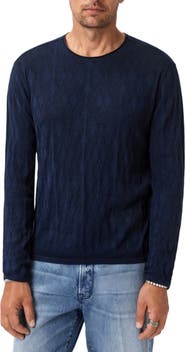 John Varvatos Brycen Broken Argyle Organic Cotton Sweater