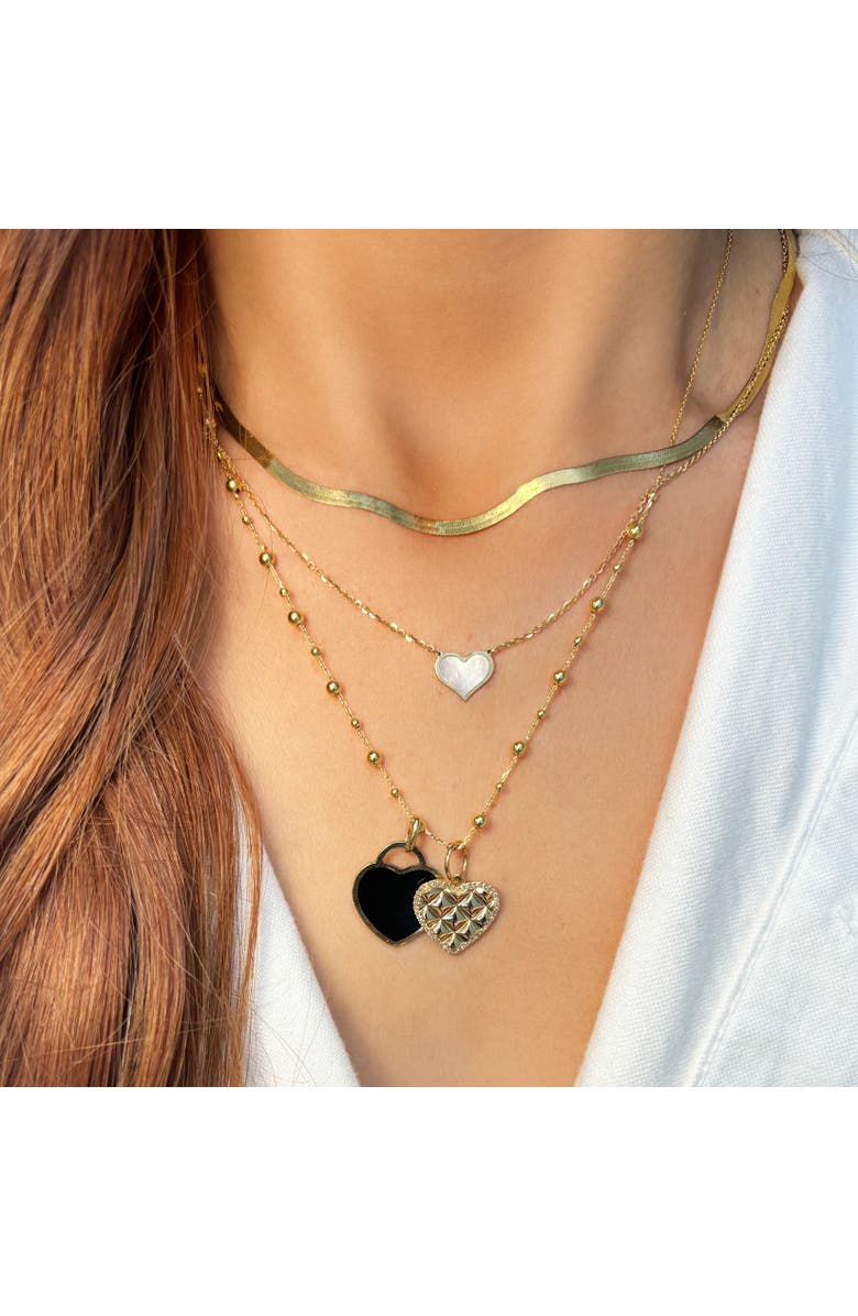 The Lovery Fine Jewelry Mother of Pearl Single Heart Necklace, Alternate, color, Mother Of Pearl