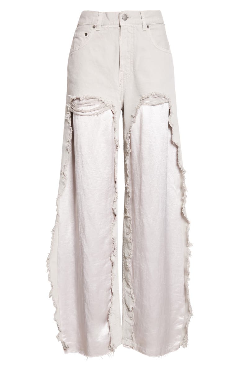 Haikure Bonnie Destroyed Wide Leg Jeans, Main, color, Ice Grey