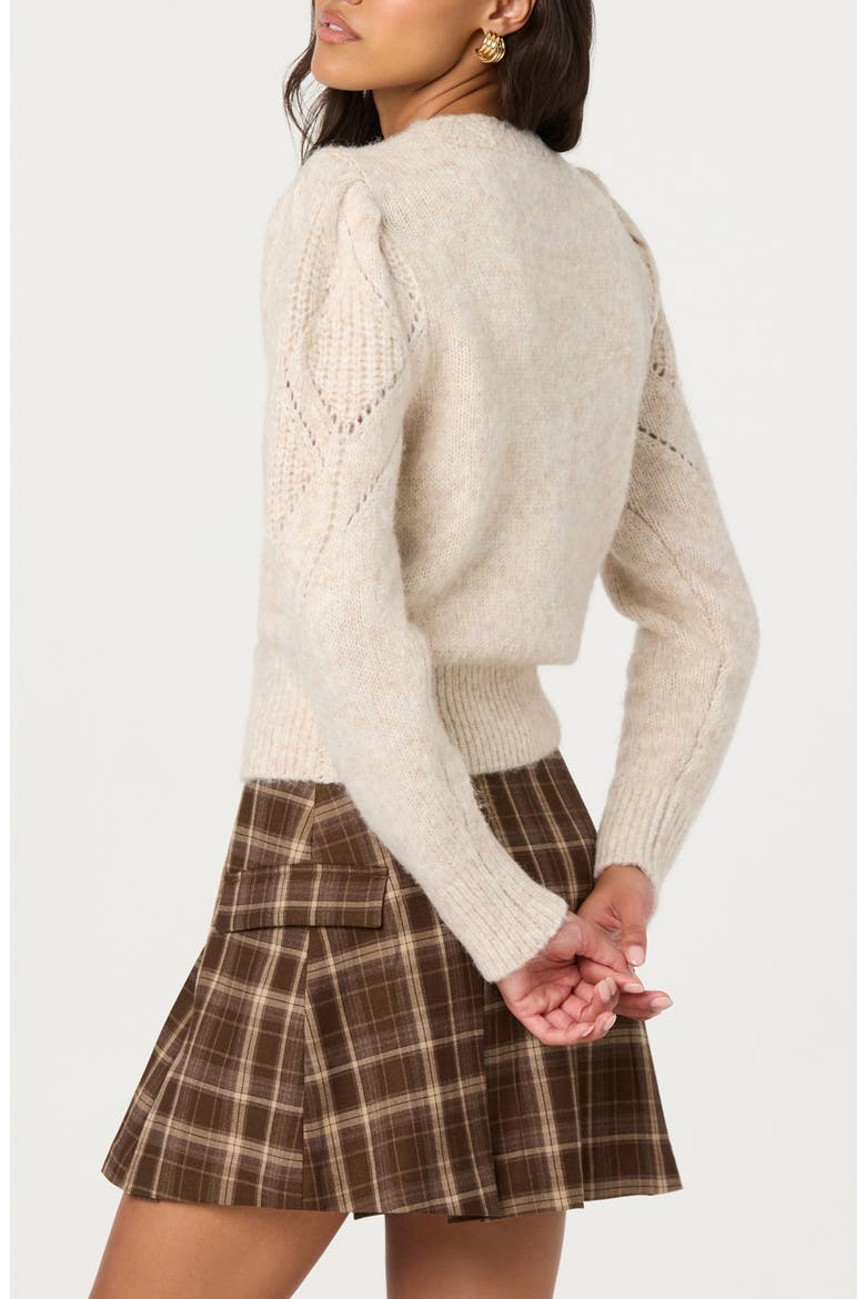 Pelloni Pointelle Sweater, Alternate, color, OATMEAL