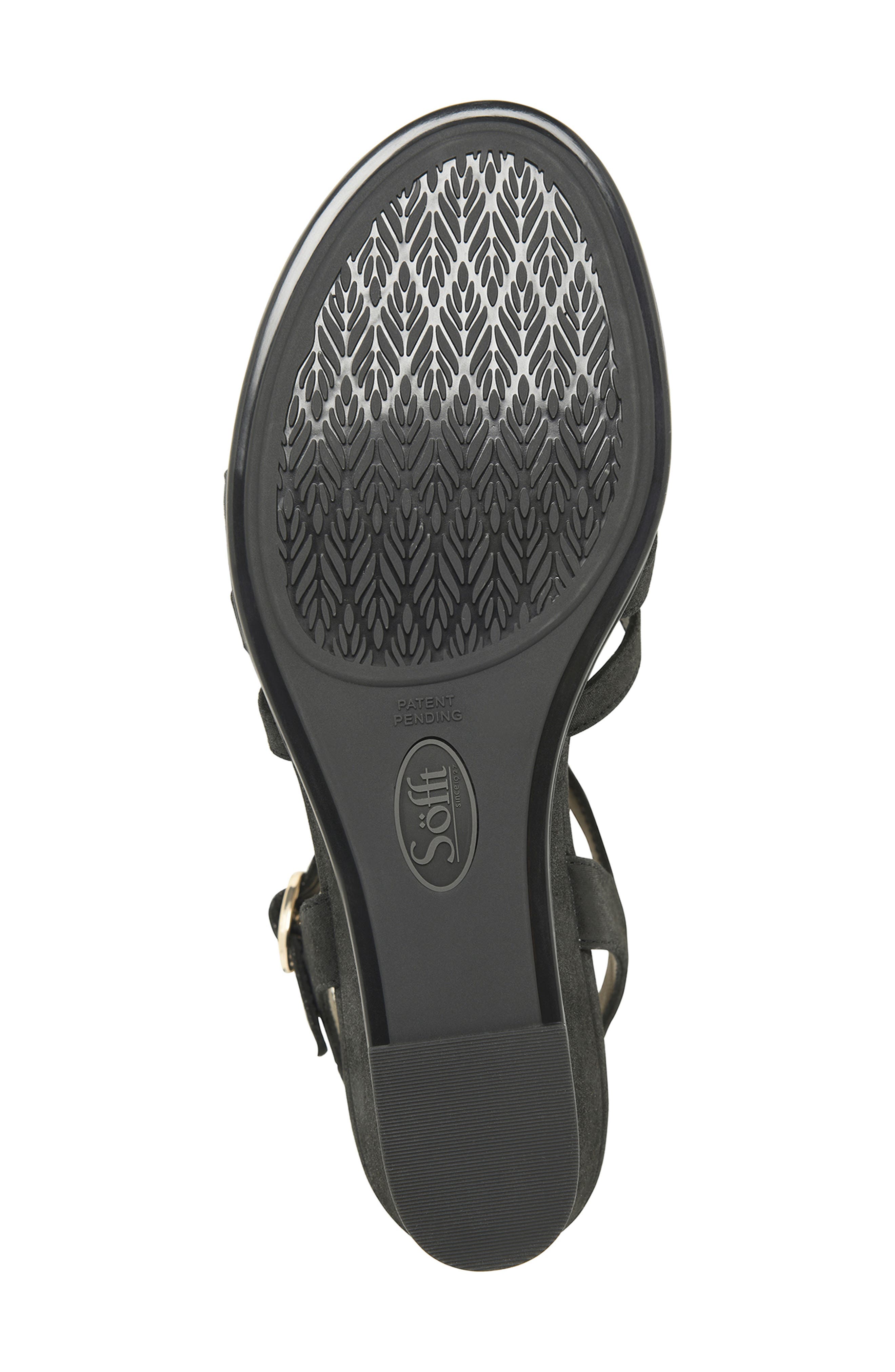 Söfft Scarlet Ankle Strap Wedge Sandal, Alternate, color, Black