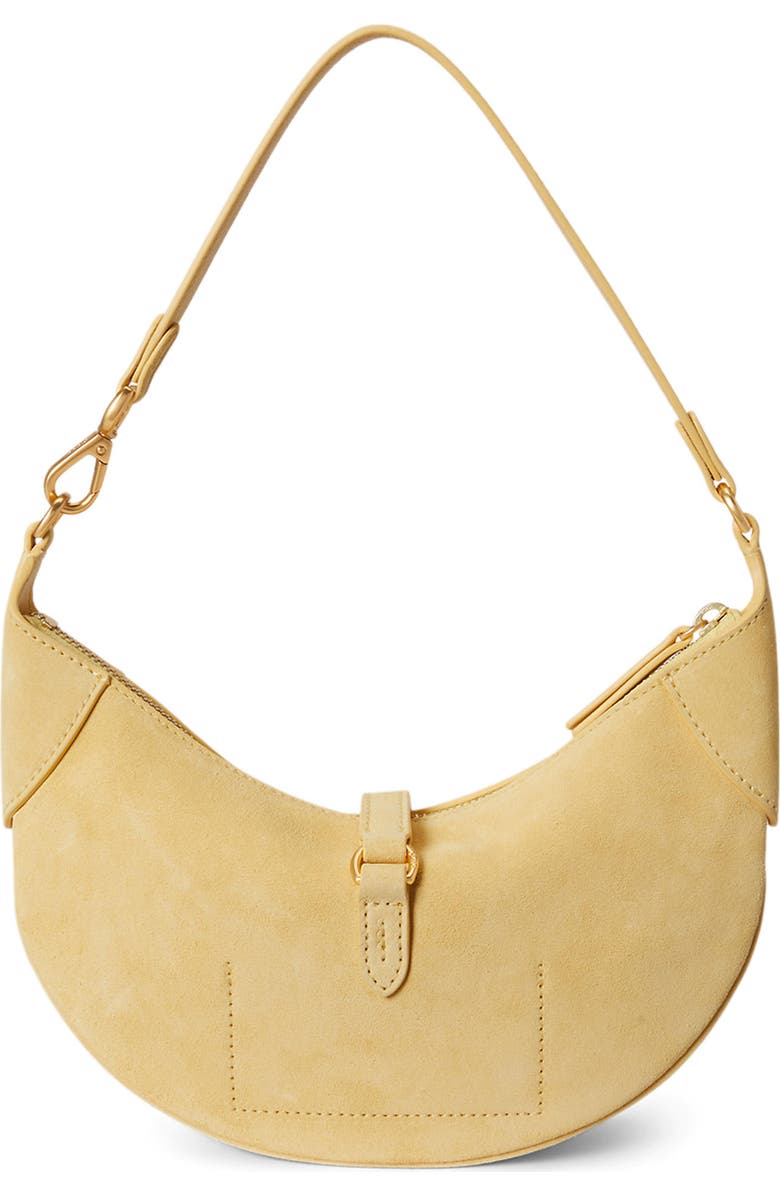 Polo Ralph Lauren Mini Polo ID Suede Shoulder Bag, Alternate, color, Lemon Meringue