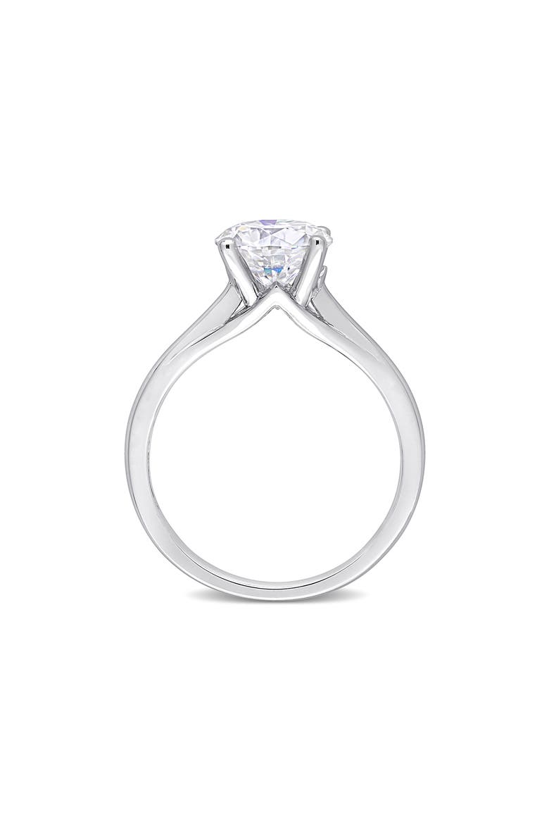 10K White Gold Created Moissanite Engagement Ring, Alternate, color, WHITE