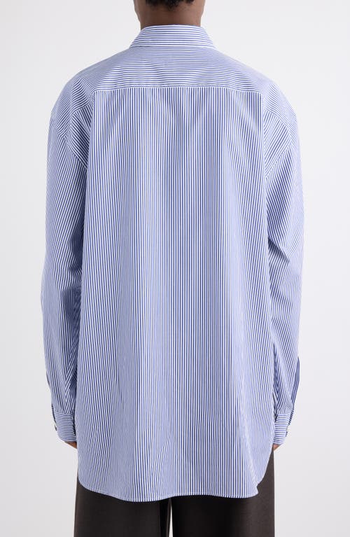Dries Van Noten Croom Stripe Button-up Shirt In Blue