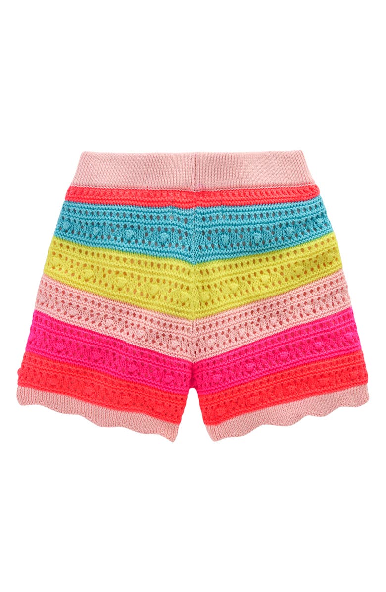 Mini Boden Kids' Pointelle Knit Shorts, Alternate, color, Neon Multi Stripe