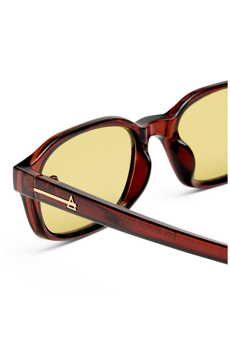Kinetic 49mm Rectangular Sunglasses, Alternate, color, AUBURN / SAGE TINT
